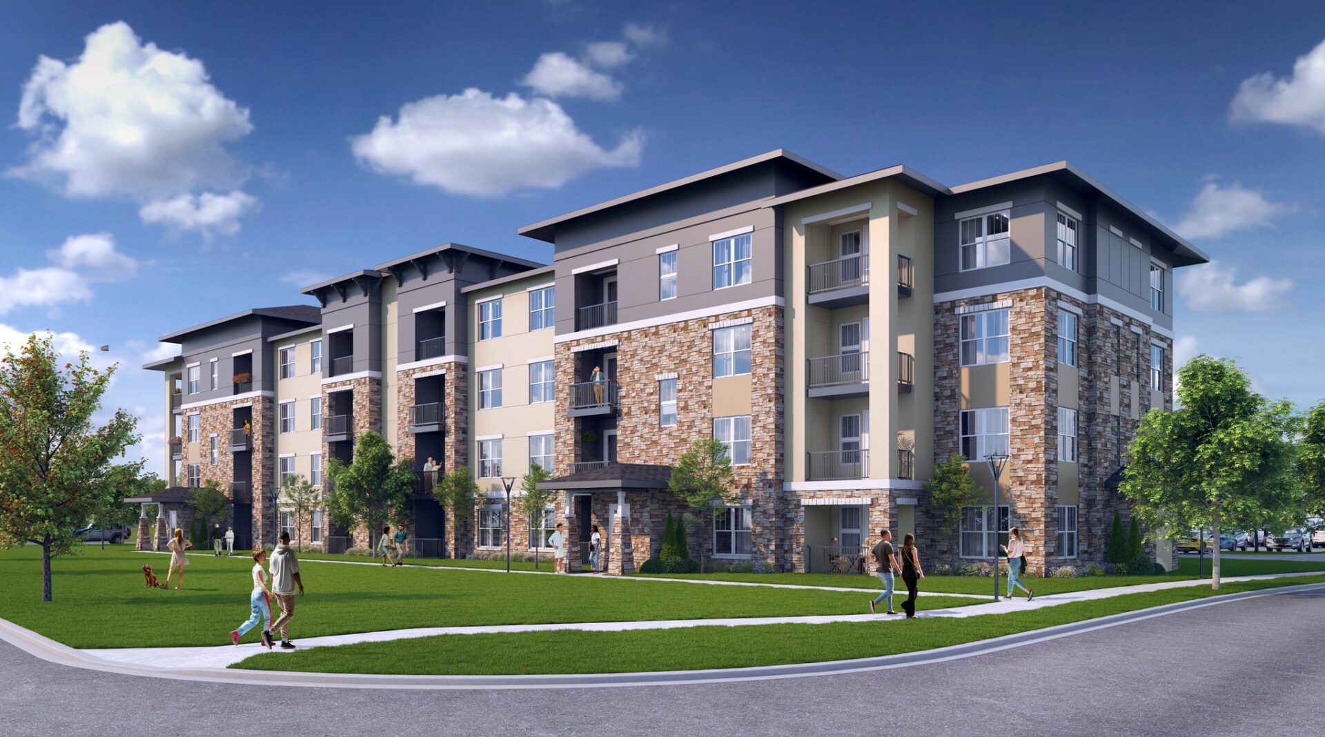 The Arley Apartments Residential Building Exterior A beautiful interior shot of a modern house with white relaxing walls and furniture and technology
